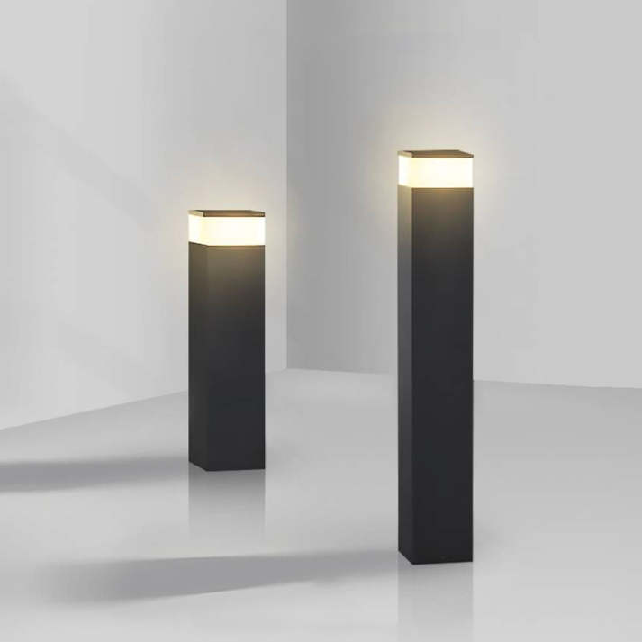 Rechthoekige LED Buitenlamp Zwart van Metaal voor Tuin en Patio-6